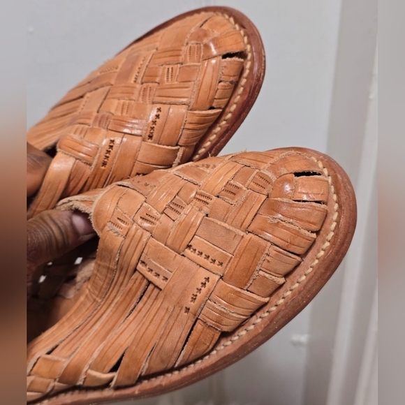 Vintage Interwoven Brown Leather Sandals Size 6🌴 - Picture 8 of 8